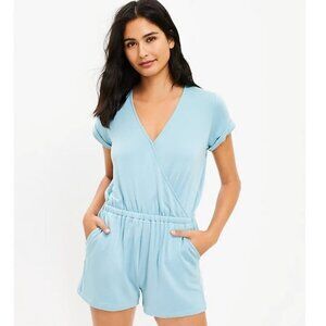 Lou & Grey Signaturesoft Baby Blue Crossover Romper  NWT Size Large